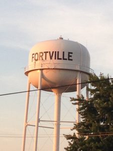 View of Fortville water tank for roof deck.
